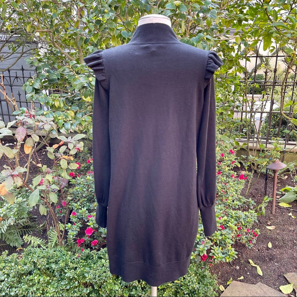 Joie Catriona Wool Silk Mini Dress Black Sz S - Picture 3 of 10